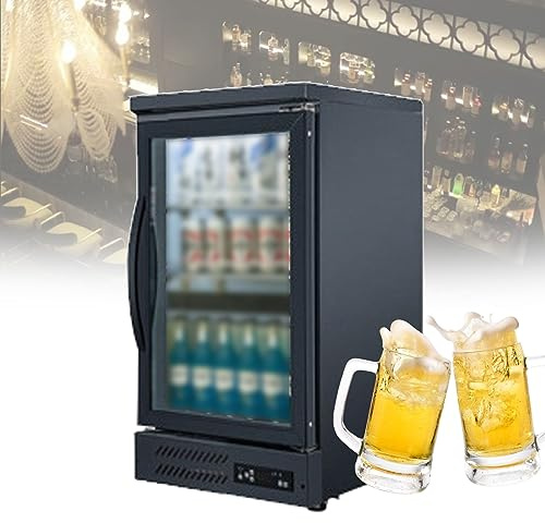 ZPRMMN 36in Can Beverage Refrigerator Wine Cooler Clear Front Glass Door Small Drink Touch Screen For Soda Beer Bar (Color : Single Door, Size : 110V)