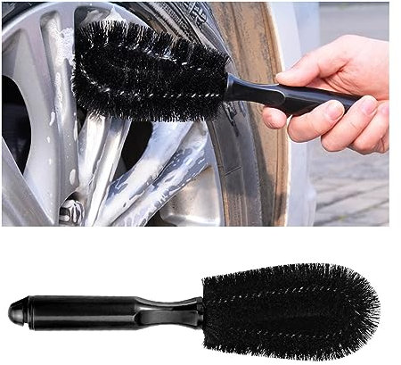 JNNJ Spazzola di Pulizia del Cerchio della Ruota Dell'auto per Il Veicolo, Spazzola per Pulizia Cerchi E Raggi, Spazzola Cerchioni Una Pulizia Profondita Ruote per Auto Moto Bicicletta(Rotondo)