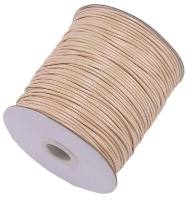 Wambere Cordoncino di cera, 1,5 mm x 10 m, corda di cotone cerato, corda di cuoio per fai da te, per la creazione di gioielli, cammello