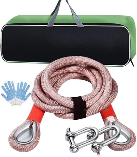 EPANO LXXW Abschleppseil Riemen for schweres Fahrzeug-Abschleppseil mit 2 Schäkeln und 2 rutschfesten Handschuhen, inklusive Tragetasche (Size : 3M/5T)