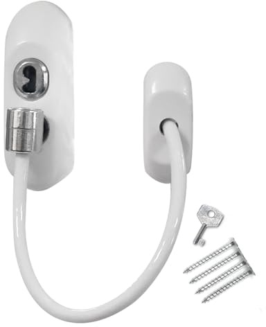 TruMAX Key-Locking Window Door Lock Cable Restrictor (10 Pack) - White