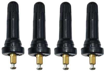 JNNJ 4 Pieces TPMS Valve Stem, Car TPMS Wheel Snap in Tyre Valve, Car Rubber Tubeless TPMS Tyre Valve Stem, Anti-explosion Mouth Tire Pressure Monitoring System Sensor(Square cut)