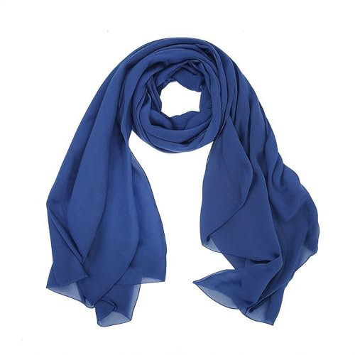 lifwimner Chiffon Schal Damen, Sommer Festliche Schal für Abendkleid, Stola Hijab 175x70 cm Leichte Schals und Tücher Chiffontücher für Braut Sommer Hochzeits (Marineblau, 175x70 cm)