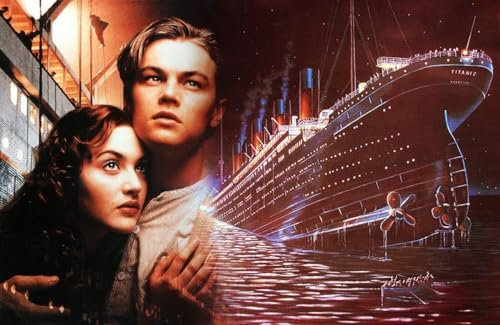 FANGMKJ DIY 5D Diamond Painting Kits for Adults Kids,Titanic,Diamant MalereiSet Embroidery Pattern Round Cross Stitch Kit Mosaic Home Decor-15.7x19.7inch