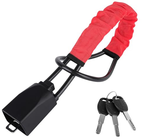 Steering Wheel Lock with 3 Keys,Seat Belt Lock High Visibility Car Lock Cut Resistance Anti-Theft Device Universal Steering Wheel to Seat Belt Lock for Cars SUV Van Golf Cart Truck