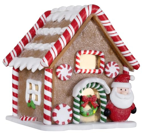 Christmas Paradise LED Lebkuchenhaus 13cm Weihnachtliche Dekoration Pfefferkuchenhaus Braun