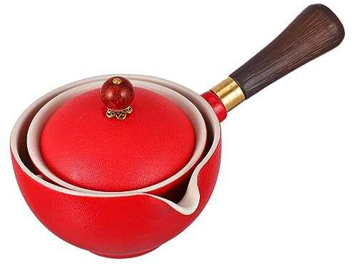 HOLIDYOYO Elegant Ceramic Teapot Single Pot Design Stainless Steel Kettle Filtered Tea Home Use