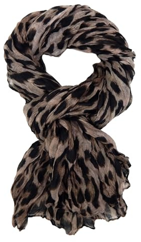 Ella Jonte leichter Schal Leopard beige grau oder braun Damenschal