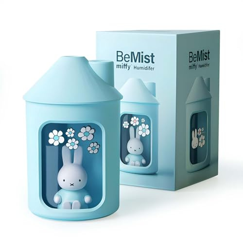 Mipow x MiffyLuftbefeuchter für Schlafzimmer und Kinderzimmer, Ultraschall, leiser Luftbefeuchter mit Nachtlicht, 450 ml, Doppelsprüh-Technologie (blau), Ostern Geschenke