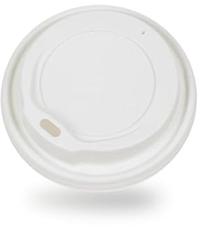 Disposable Hot Drink Cup Lids, 8oz, White, Sip-Through Design, Pack of 100