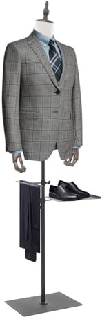 Schaufensterpuppe, Herren Torso mit Hosenständer und Schuhständer, Höhenverstellbar 70-130cm, Tragfähigkeit 30kg, für T-Shirts, Jacken, Anzügen