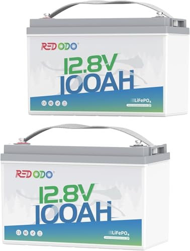 Redodo 12V 100Ah(1 Pack) Batterie Lithium,Batterie LiFePO4 Énergie 1280Wh BMS 100A,4P4S,Poids 10KG pour Caravanes, Bateaux, Camping-Cars, Maison Solaire, Hors-Réseau