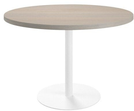 Générique Table de réunion Ronde chêne Gris Ø 120 cm - Arch (Blanc)