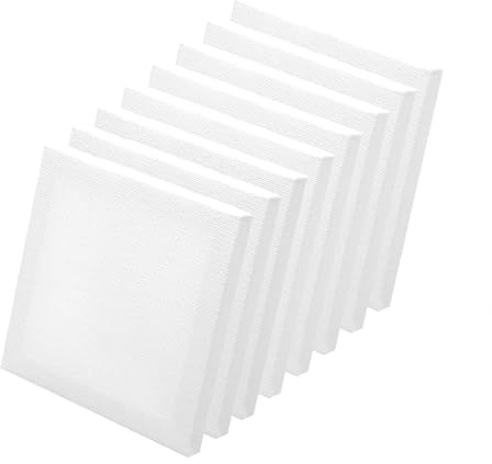 ANEWSERA 10 Pcs Canvas for Painting 10x10cm Blank Canvas Boards, Oil Paint & Wet Water Art Media, Canvases for Professional Artist, Hobby Painters & Beginners