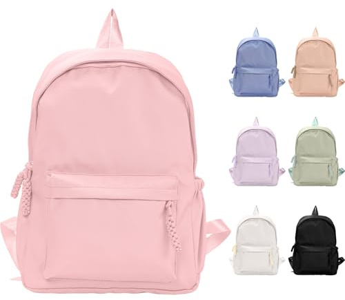 Fjquamitix Backpack for Girls Women High School Book Bag Cute Backpack for Men Teens, Lightweight Simple Middle School Back Pack Daypack