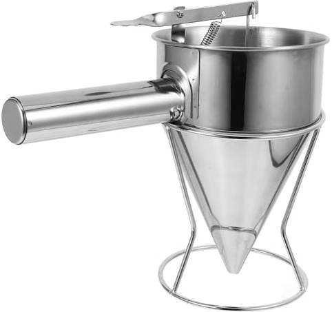 CONGARTENO Entonnoir Inox Pour Cuisine Distributeur à Piston Avec Support Pour Pâtisserie Et Desserts