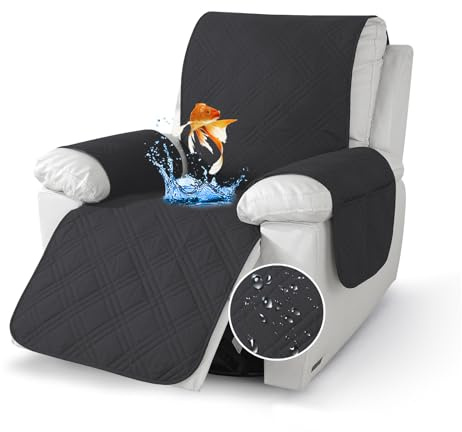 YuLiMirich Sesselschoner für Relaxsessel Relaxsofa, 1 Sitzer Fernsehsessel Armlehne Sesselauflage, Sesselschoner mit Taschen, Wasserdicht rutschfest Möbelschutz für Sofa, Stuhl