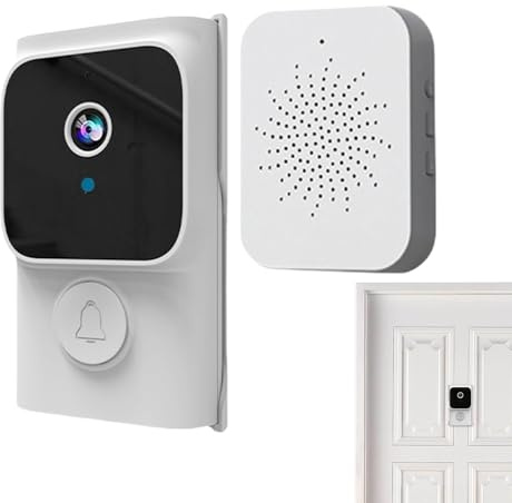 Sonnette avec Caméra | Sonnette Intelligente d'Appel Vidéo sans Fil - Caméra de Sécurité avec Interphone Bidirectionnel pour Quotidienne Extérieure Mur Portail Entrée de Maison