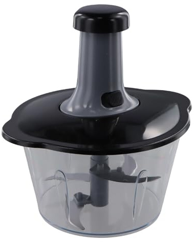 Aurafly Tritatutto Manuale, 2L Trita Verdure Manuale Taglio di Cipolla con 4 Lame In Acciaio Inox, Frullatore Manual Press Chopper Adatto per Cipolle, Peperoni, Verdure, Frutta, Facile da Nettoyer