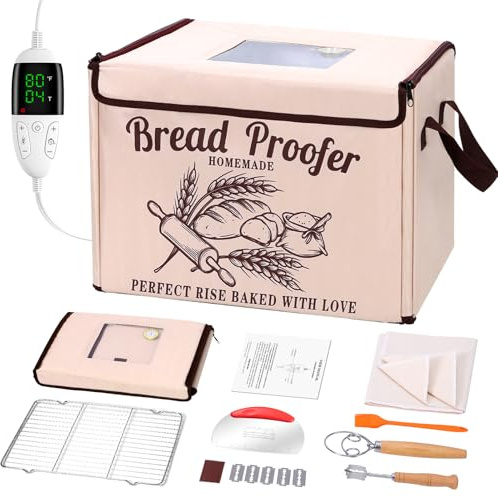 Foldable Bread Proofer Warming Box with Shelves, Large Dough Proofing Box with 50-113°F & 48H Timer, Bread Rising Container Heated - Extra Large Folding Proving Drawer, Space-Saving & Easy to Use