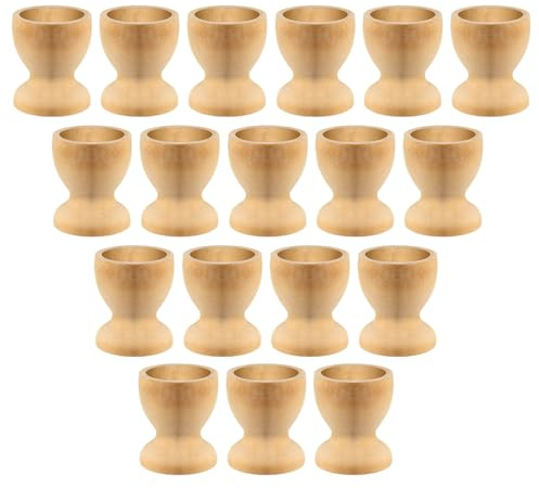 FUNOMOCYA Lot de 25 Coquetiers en Bois Brut 33 X 38 CM – Supports à Œufs Durs Coque pour Activités Manuelles Garçon et Filles Porte-Œufs DIY Peinture Décoration Pâques Présentoirs