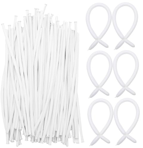 CVUTOVO 200Pcs White Twisting Modeling Balloons for Flower and Animal Shapes Party Decorations Wedding Birthday Supplies