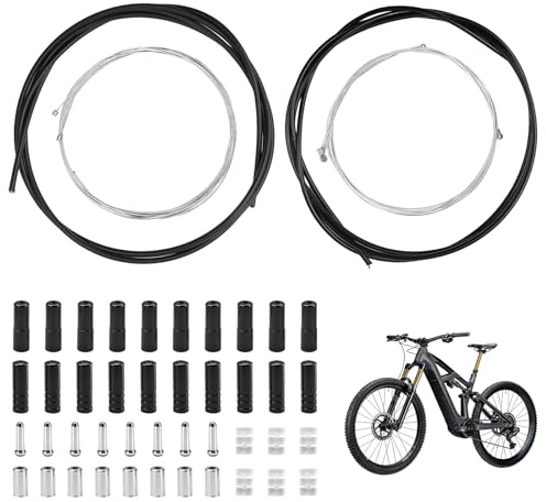 Universal Bowdenzug Fahrrad Bremszug und Schaltzug Set, Bremszughülle & Schaltzughülle mit Endhülse Endkappen/O-Ringe, Geeignet für Mountainbike und Rennrad Fahrrad