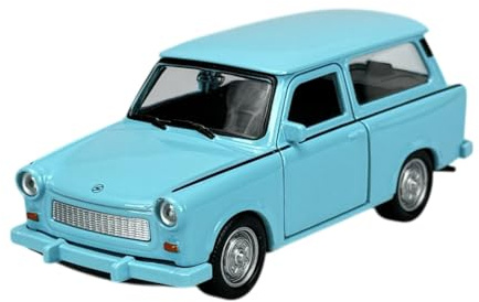 Welly Modell Auto Kompatibel mit Trabant Trabbi 601 P601 Kombi Blau ca 1/34-1/39 Metal Modell Auto Die Cast Neu im Kasten