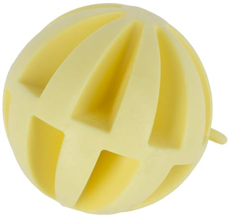 Kerbl Pet Ball, Dog Toy, Fetch Toy, Throwing Toy Dog, Diameter 7.5 cm, Yellow, TPE, Floatable, Dental Care, BPA-Free, with Treat, for Dogs