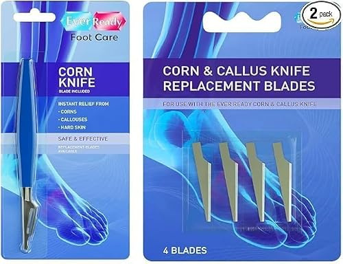 Ever Ready Proffessional Corn & Callus Remover Kit with 4 Extra Blades | Hard Skin Remover for Feet | Foot Scraper for Cracked Heels, Dead Skin & Dry Feet | Pedicure Tool for Home Foot Care