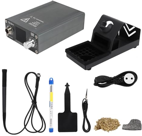 Estación de soldadura digital con pantalla a color de 1,4 pulgadas - Kit de bricolaje de soldador eléctrico termostático inteligente de alta frecuencia, enchufe estadounidense de
