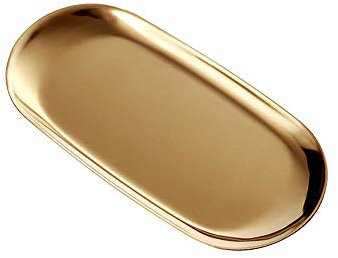 ANZOME Tablett Gold Serviertablett Servierteller Schmuckständer Gold dekoteller für Lebensmittel, Schmuck, Kosmetik