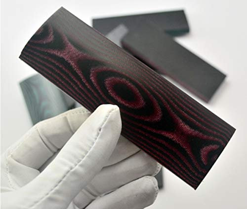 Aibote Micarta Coltello Manico Materiale Lastre Coltelli Personalizzato Strumento FAI DA TE per Coltelli Fare Spazi Spaziati Lame (1 pz (Nero Rosso), 160X50X10MM)