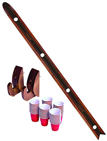 GoPong Das Shotten Ski – rustikt trä 4 personer som dricker skidor med 50 shotglas i plast