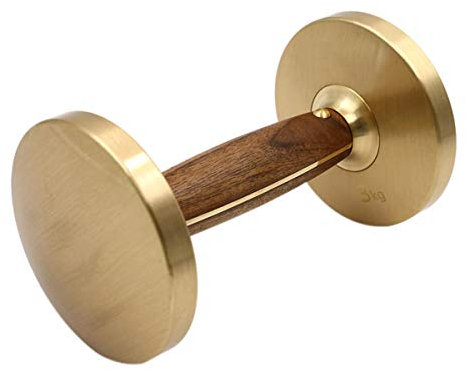 Dumbbells Männliche und weibliche Fitnesszubehörteile für den Haushalt Messing-Hanteln aus Holz, optionale tragbare Anti-Rost-Hanteln mit Mehreren Standards (1-5 kg)