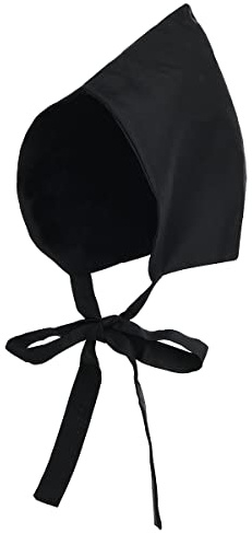 GRACEART Damen Bäuerin Magd Hut Kopfbedeckung Hut Kolonialfrau Haube Mittelalter Kopfbedeckung (Schwarz)