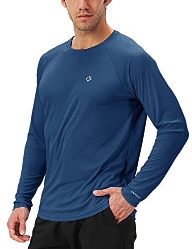 NAVISKIN Men's Rash Guard Shirts Swim Shirts UPF 50+ UV Sun Protection Long Sleeve Shirts Lightweight Quick Dry