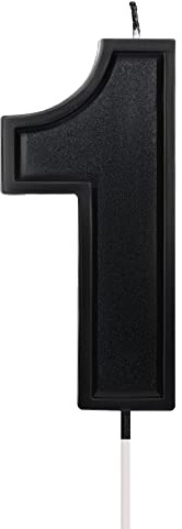 Luter 3.94 Inch Birthday Candle, Black Number Candles, Birthday Cake Decoration, Number Candle, Number Candle, for Wedding, Party, Children, Adults, Number 1