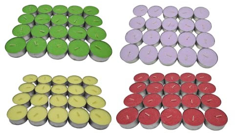 Todostones Vela de té Aromáticas Velas perfumadas - Pack 80 Velas (Aroma Intenso) - Frutas del bosque - Flores Silvestres - Lavanda - Sandia