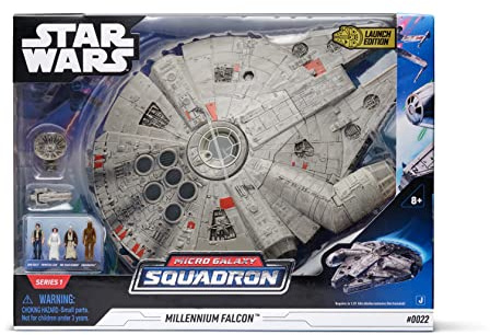 Bizak Star Wars Micro Galaxy Squadron, Nave Halcon Mileanrio con Lux e suono, include 4 figure (62610022)