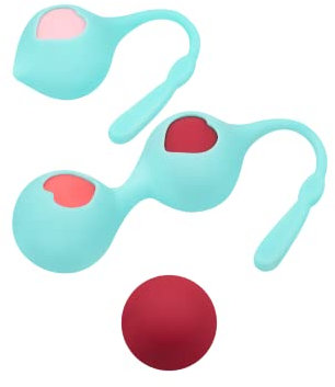 EIS, Liebeskugeln, 'Süßes Liebeskugel-Set', Ø3,5cm, hautfreundliches Silikon mit Rückholband, mint