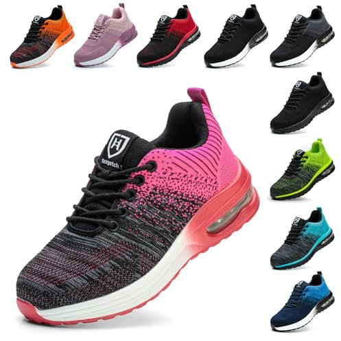 Baofular Scarpe Antinfortunistiche Uomo Donna Leggere Scarpe da Lavoro Comode Scarpe Sicurezza Antiscivolo Traspiranti Rosa 42 EU 260