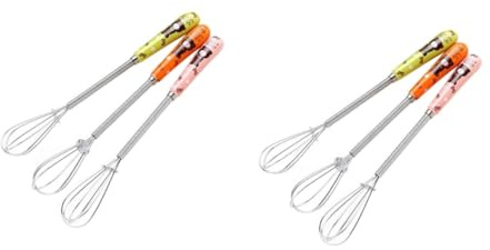 ABOOFAN 6 Pièces mélangeur à café batteur à main mélangeurs mélangeur d'oeufs batteur à oeufs en acier inoxydable céramique mixer tige d'agitation mousseur à lait mixeur Réutilisable