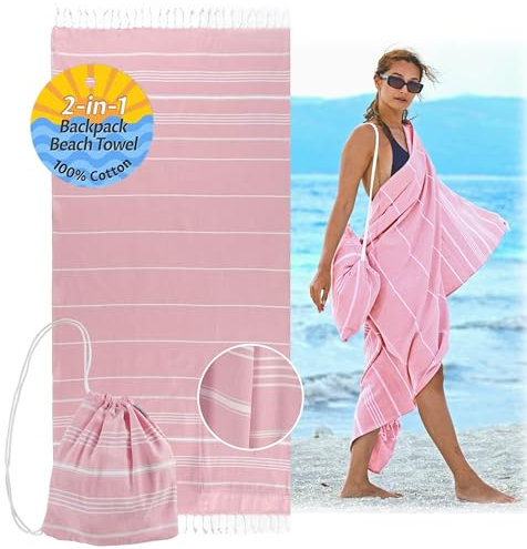 CalmyBEACH Asciugamano da bagno per hammam, 100% cotone, 180 x 90 cm, in cotone, per uomo e donna, colore: rosa antico