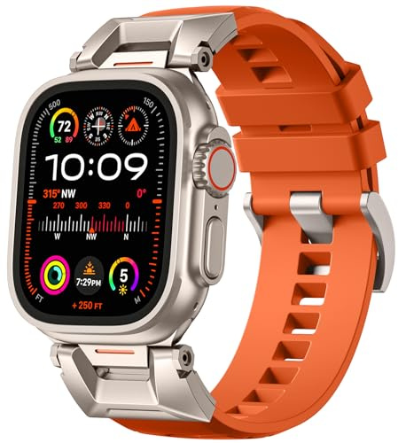 Bandletic Compatible avec Bracelet Apple Watch Ultra 3/2/1 49mm | Bracelet Sport Robuste et Respirant avec Acier Inoxydable pour iWatch Series 11/10 46mm, 9/8/7 45mm, SE/6/5/4 44mm,3/2/1 42mm