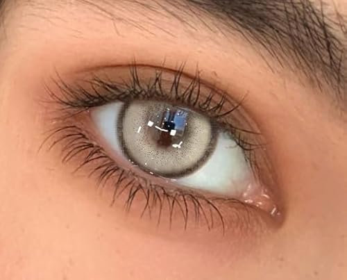Natural Color Lenses (Weiche farbige Kontaktlinsen mit Stärke) inkl. Kontaktlinsenbehälter & Pinzette I Farbe: Nimmerland GrayI 1 Paar Kontaktlinsen weich (2 Stück) (-4.25 Dioptrien,Nimmerlandgrau)