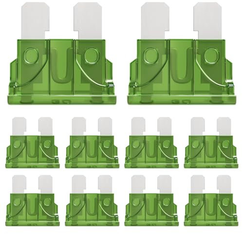 ALLECIN 50Pcs 30A Standard Car Fuses 30Amp Automotive Blade Fuse 30Ampere Auto Fusibles for RV Truck Motorcycle