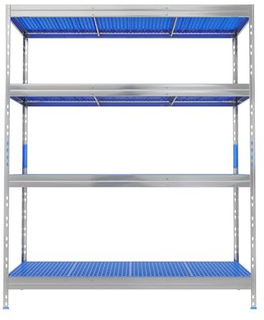 Master Regale Lebensmittelregal, 180x148x50cm mit 4 Kunststoff-Böden, Max. Gesamtlast pro Regal 700 kg