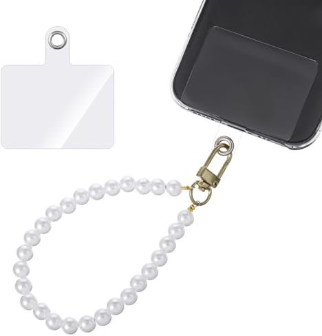 Bremorou Chaîne de téléphone portable courte - Pendentif de téléphone portable - 12 cm - Cordon universel pour téléphone portable - Pour tous les smartphones et téléphones portables - Avec 1 coussinet