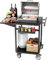 VELPAX Carrito de Parrilla de 2 Niveles de Barbacoa, Mesa de Barbacoa con Mesa Lateral Plegable, Ruedas, Estantes Encimera para Cocinas, Barbacoas, Fiestas